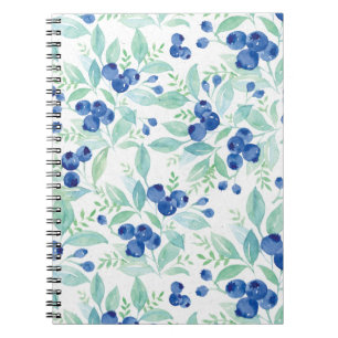 Mittsommer Rustic Blueberry Berry Summer Pattern Notizblock