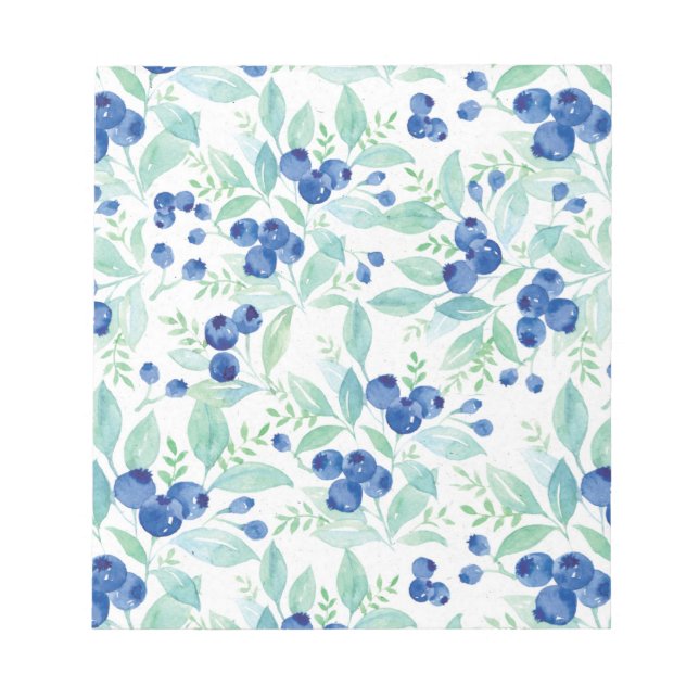 Mittsommer Rustic Blueberry Berry Summer Pattern Notizblock (Vorderseite)