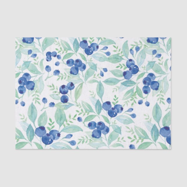Mittsommer Rustic Blueberry Berry Summer Pattern Seidenpapier (Vorderseite)