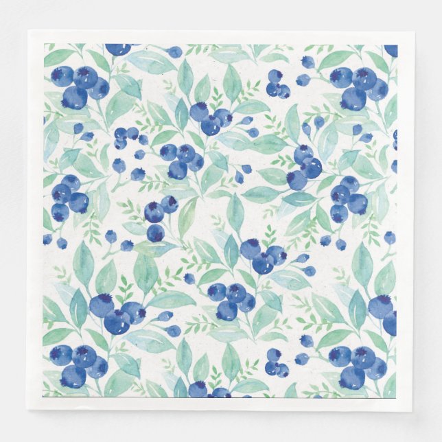 Mittsommer Rustic Blueberry Berry Summer Pattern Serviette (Vorderseite)