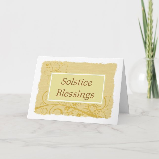 Mittsommer Solstice Segen mit Blume Karte (Vorderseite)