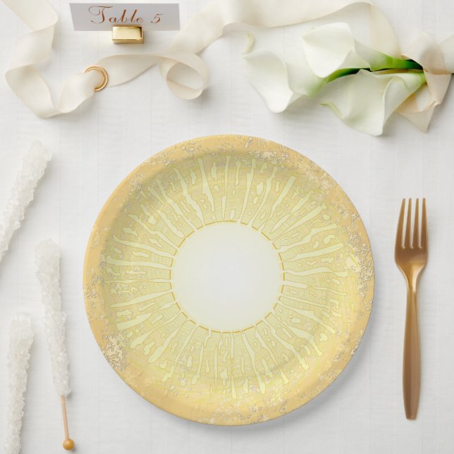 Mittsommer-Sonne Pappteller (Hochzeit)