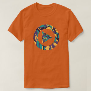 Mittsommer-Tarnmuster Drück Play T-Shirt