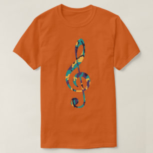 Mittsommer-Tarnmuster Violinschlüssel T-Shirt