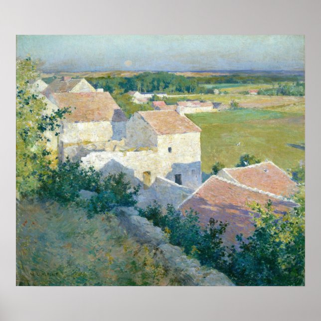 Mittsommer Twilight W. L. Metcalf Fine Art Poster (Vorne)