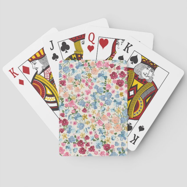Mittsommerliche Wiese, blühende Pflanze. Spielkarten (Rückseite)