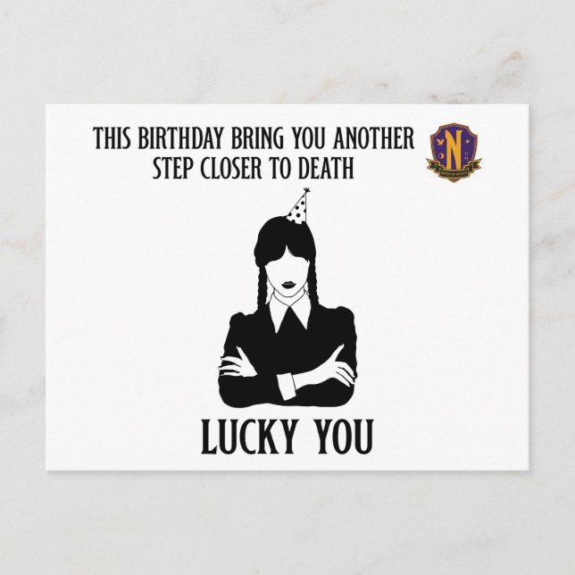 Mittwoch - Funny Birthday - Lucky You Postkarte (Vorderseite)