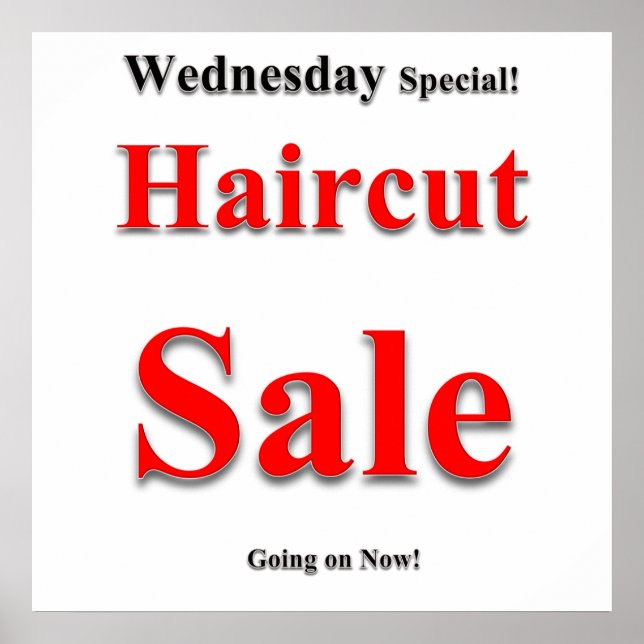 Mittwoch Haircut Sale Poster Matte (Vorne)