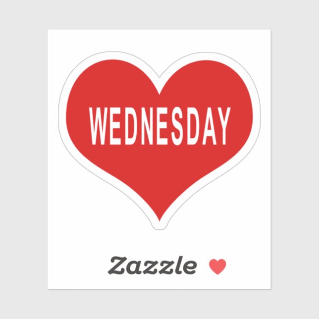 MITTWOCH Red Liebe Heart Vinyl Sticker (Blatt)