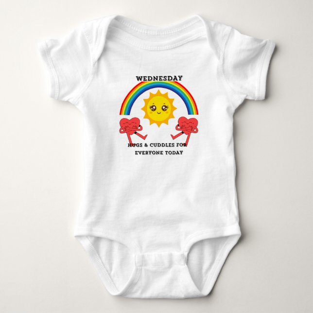 Mittwoch T - Shirt Hugs und Cuddles (Vorderseite)
