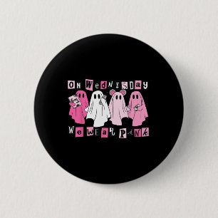 Mittwoch Wir tragen Niedliches Pink Ghost Hallowee Button