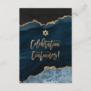✡ Mitzvah Feier! Agate Slate Blue Begleitkarte