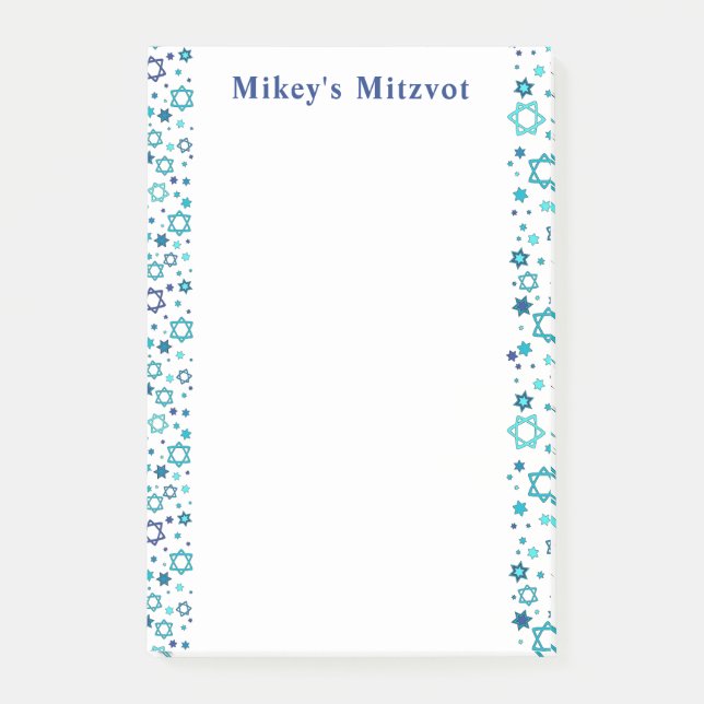 Mitzvah Notes - Navy Stars - Notes Post-it Klebezettel (Vorderseite)