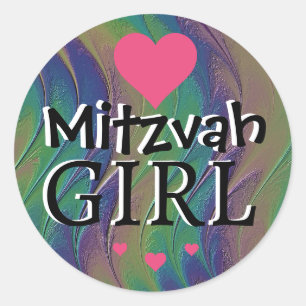 Mitzwa-Mädchen Regenbogen-Aufkleber Runder Aufkleber