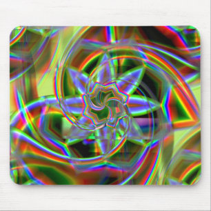 Mix aus Regenbogen und farbiger Acryl- oder Neon-B Mousepad