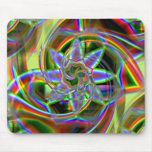 Mix aus Regenbogen und farbiger Acryl- oder Neon-B Mousepad (Vorne)