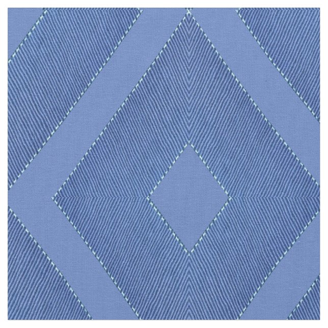 Mix-Blues- und tektionierte Diamantenmuster Stoff (Nahaufnahme)
