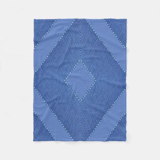 Mix-Blues und tektioniertes Diamantenmuster Fleecedecke (Vorderseite)