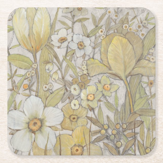 Mix Floral Rechteckiger Pappuntersetzer (Vorderseite)