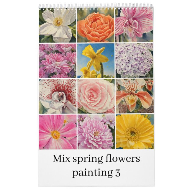 Mix Frühlingsblumen Aquarellmalerei 3 Kalender (Titelbild)