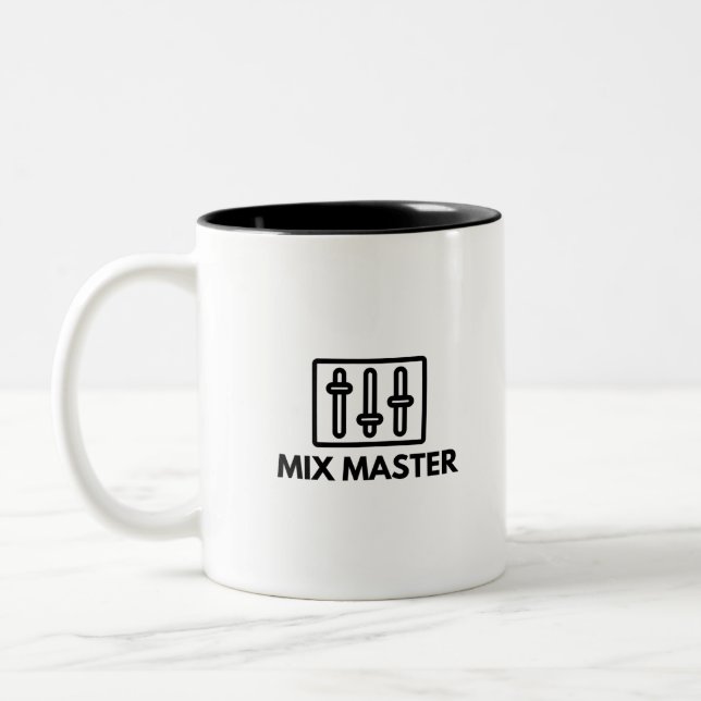 Mix Master Audio Engineer Music Studio Saying Zweifarbige Tasse (Links)