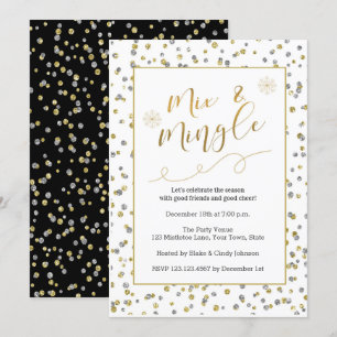 Mix & Mingle Holiday Imitats Glitzer Party Einladu Einladung