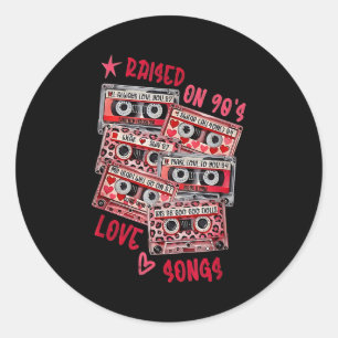 Mix Tape Liebeslieder 90er Musik Cette Valentine R Runder Aufkleber