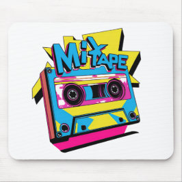 Mix Tape Vibes | Retro 80er Neon Cassette Mousepad