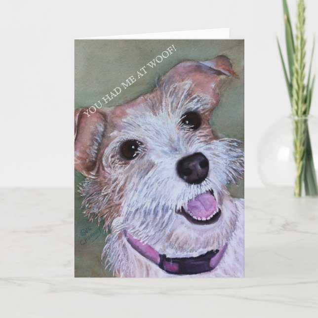 MIX TERRIER Brown ET BLANC | Carte de vœux (Devant)