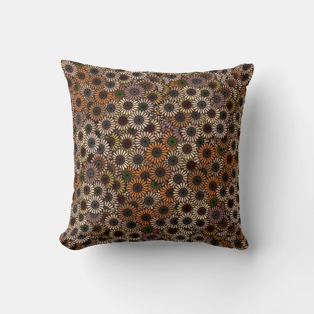 Mix und Match Earth Tone Blume Kissen (Vorderseite)