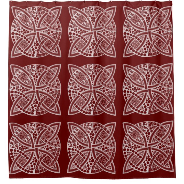 Mix und Match Farbe keltischer Knoten Duschvorhang (Vorderseite)