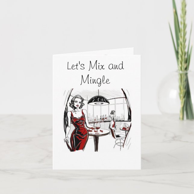 Mix und Mingle Cocktail Party Einladung (Vorderseite)