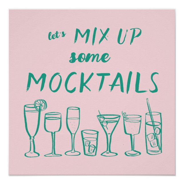MIX UP MOCKTAILS Custom Bar Kitchen Art Poster (Vorderseite)