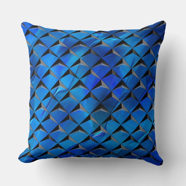 Mix von 3D-Quadraten mit blauer Textur des Hinterg Kissen (Vorderseite)