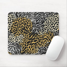 Mixed Animal Print Zebra Leopard Tiger Mixed Print Mousepad