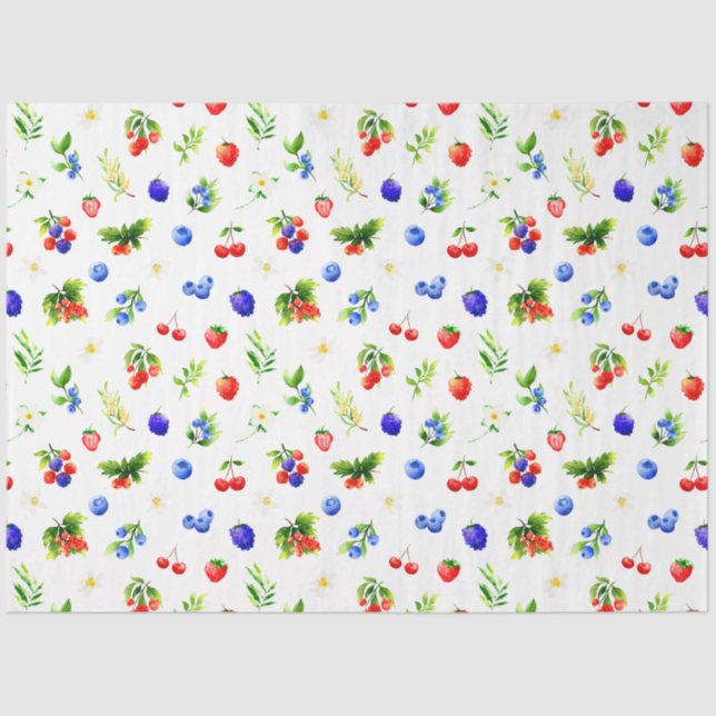 Mixed Berries Pattern Seidenpapier (Vorderseite)