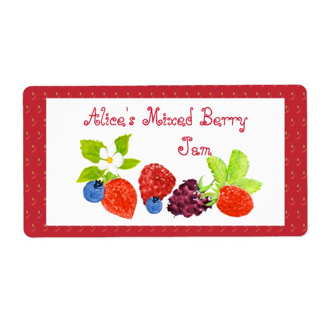 Mixed Berry Preserve Canning Label (Vorne)