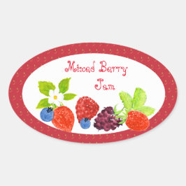 Mixed Berry Preserve Canning Label Ovaler Aufkleber