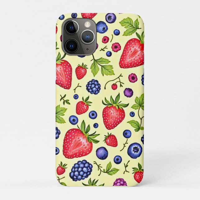 Mixed Berry Seamless Pattern Case-Mate iPhone Hülle (Rückseite)