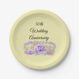 Mixed-Blumenpapier-Teller zum fünfzigjährigen Jubi Pappteller