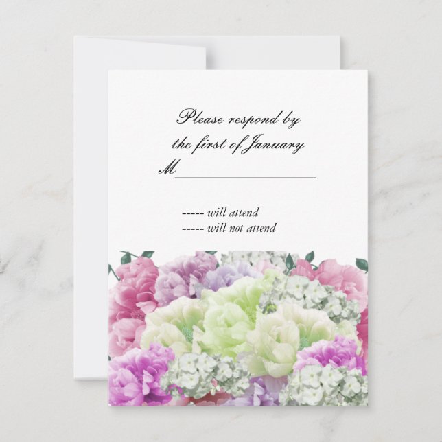Mixed Bouquet floraler Antwortkarte RSVP Karte (Vorderseite)