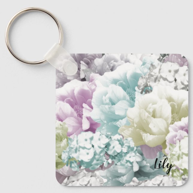 Mixed Bouquet Personalisiert Bridesmaid Schlüssela Schlüsselanhänger (Vorderseite)