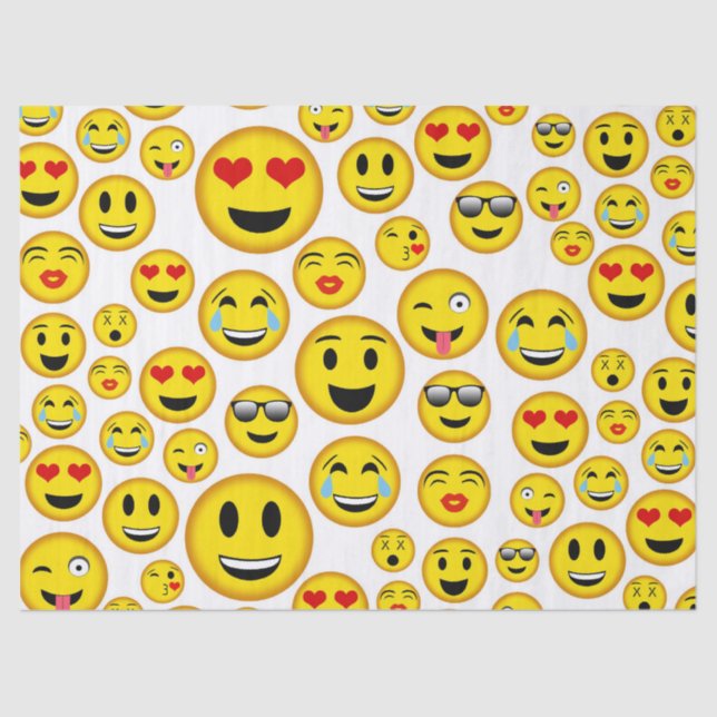 Mixed Emoji-Muster Spaß-Party Seidenpapier (Vorderseite)