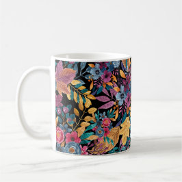 Mixed Fall Floral Blätter Berry Watercolor Muster Kaffeetasse