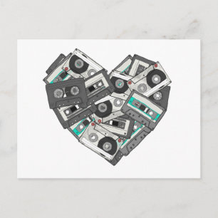 Mixed Feelings Kassette Tonband Herz Postkarte