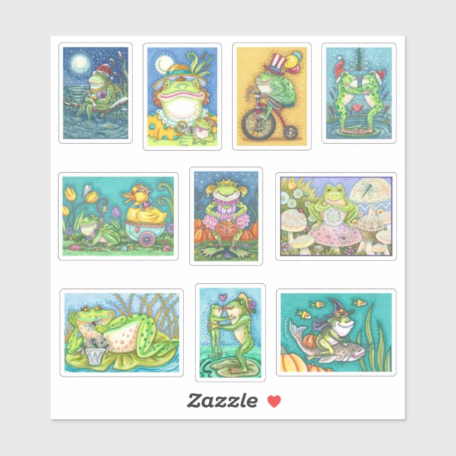 MIXED FUNNY ALBERN FROG ART CHARACTERS PLUS HOLIDA AUFKLEBER (Blatt)