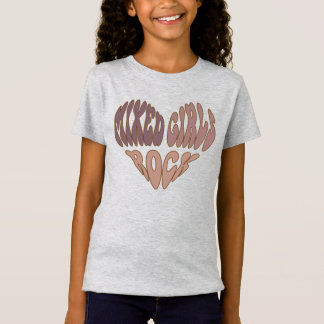 Mixed Girls Rock Biracial, multikulturell, Herz T-Shirt