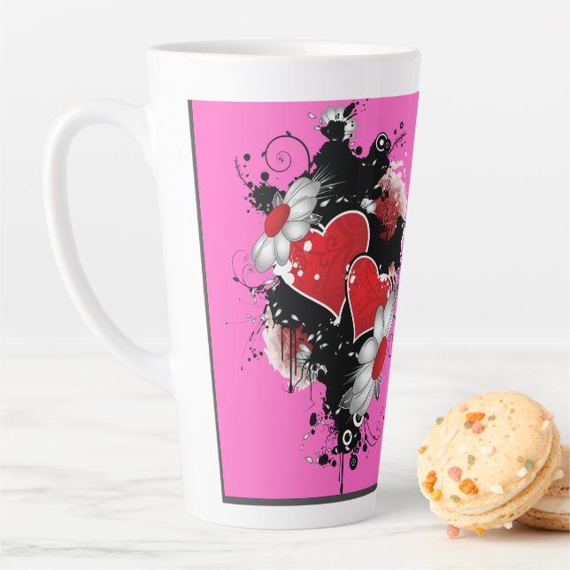 Mixed-Herz-Design Latte-Tasse Milchtasse (Beispiel)