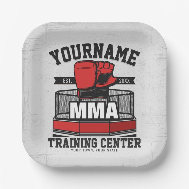 Mixed Martial Arts ADD NAME MIXED MARTIAL ARTS Fig Pappteller (Vorderseite)