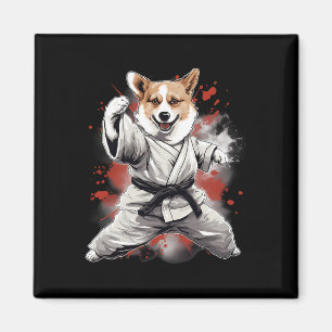 Mixed Martial Arts Cardigan Welsh Corgi Dog Karate Magnet